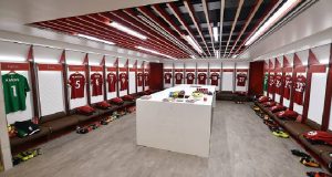 Image of the Interior View of Football Dressing Room