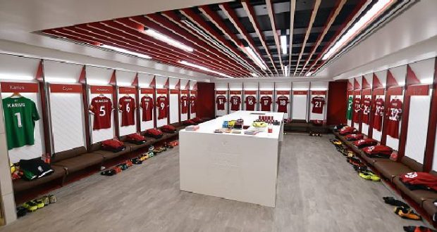 Image of the Interior View of Football Dressing Room