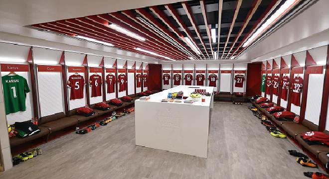 Image of the Interior View of Football Dressing Room